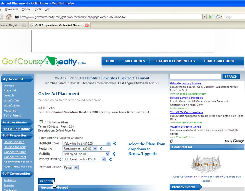 choose different options to make your listing get more priority