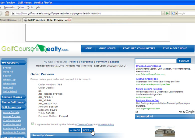 Review your order and proceed to pay through Paypal's payment getway. 