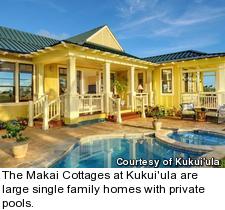 The Makai Cottages at Kukui'ula are large single family homes with private pools