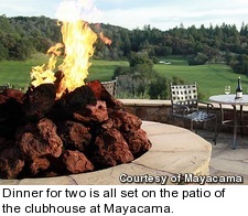 Dinner for two is all set on the patio of the clubhouse at Mayacama