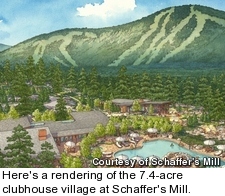 Here's a rendering of the 7.4-acre clubhouse village at Schaffer's Mill