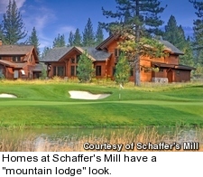 Homes at Schaffer's Mill have a mountain lodge look